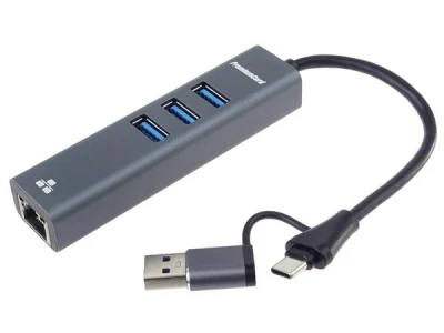 PremiumCord Adapter USB-C a USB-A na Gigabit 10/100/1000Mbps + 3x USB3.2 konektor PremiumCord Adapter USB-C a USB-A na Gigabit 10/100/1000Mbps + 3x USB3.2 konektor