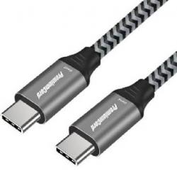 PremiumCord Kabel USB-C M/M, 100W 20V/5A 480Mbps bavlněný oplet, 1m PremiumCord Kabel USB-C M/M, 100W 20V/5A 480Mbps bavlněný oplet, 1m