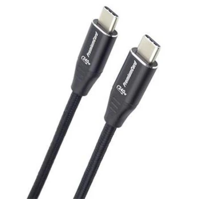 PremiumCord Kabel USB-C M/M, 240W 480Mbps černý bavlněný oplet, 0,5m PremiumCord Kabel USB-C M/M, 240W 480Mbps černý bavlněný oplet, 0,5m