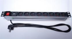 PremiumCord PDU 19" 1U, 8x230V, 2m kabel, vypínač, přepěťová ochrana PremiumCord PDU 19" 1U, 8x230V, 2m kabel, vypínač, přepěťová ochrana
