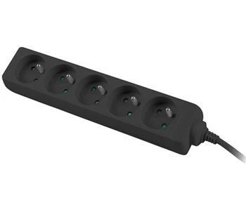 PremiumCord Prodlužovací přívod 230V 5m 5 zásuvek, černý PremiumCord Prodlužovací přívod 230V 5m 5 zásuvek, černý