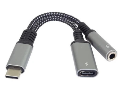 PremiumCord Redukce USB-C /3,5mm jack s DAC chipem + USB-C pro nabíjení 13cm PremiumCord Redukce USB-C /3,5mm jack s DAC chipem + USB-C pro nabíjení 13cm
