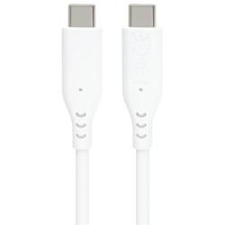 PremiumCord Silikonový kabel s konektory USB-C 60W 480Mbps bílý extra měkký 1,5m
