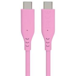 PremiumCord Silikonový kabel s konektory USB-C 60W 480Mbps růžový extra měkký 1,5m
