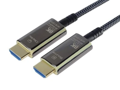 PremiumCord Ultra High Speed HDMI 2.1 optický fiber kabel 8K@60Hz,zlacené 15m PremiumCord Ultra High Speed HDMI 2.1 optický fiber kabel 8K@60Hz,zlacené 15m
