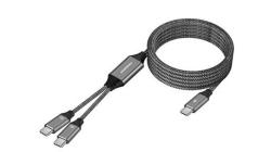 PremiumCord USB-C Inteligentní rychlo nabíjecí kabel s chytrým rozdělením výkonů 1m