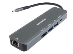PremiumCord USB-C na HDMI + 2x USB3.2 + PD 100W+ RJ45 10/100/1000Mbps adaptér PremiumCord USB-C na HDMI + 2x USB3.2 + PD 100W+ RJ45 10/100/1000Mbps adaptér