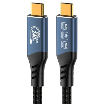 PremiumCord USB4™ Version2.0 80Gbps 16K@60Hz 240W Thunderbolt 3 a 4 kabel 1,5m PremiumCord USB4™ Version2.0 80Gbps 16K@60Hz 240W Thunderbolt 3 a 4 kabel 1,5m