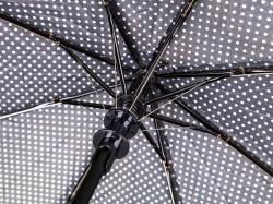 PRETTY UP Deštník 52cm skládací ČER s puntíky