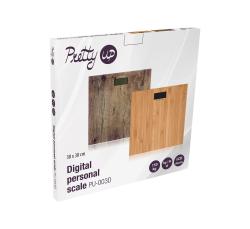 PRETTY UP Váha osobní 150kg digitální PU-005W dekor dřevo