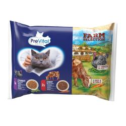Prevital Farm Selection kočka hovězí a krůtí v omáčce se zeleninou, kapsa 85 g (4 pack) (bal. 15 ks) Prevital Farm Selection kočka hovězí a krůtí v omáčce se zeleninou, kapsa 85 g (4 pack) (bal. 15 ks)