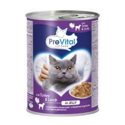 PreVital kočka s krůtím a jehněčím v želé, kousky 415 g (bal. 12 ks)