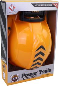 Přilba dětská bezpečnostní oranžová ochranná helma na baterie Světlo