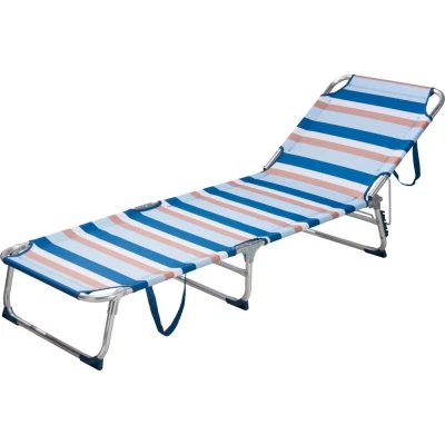 Probeach Kempingové lehátko skládací 53 x 187 cm modré pruhy