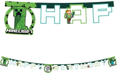 PROCOS Banner Minecraft 200cm závěsná dekorace narozeninová párty PROCOS Banner Minecraft 200cm závěsná dekorace narozeninová párty