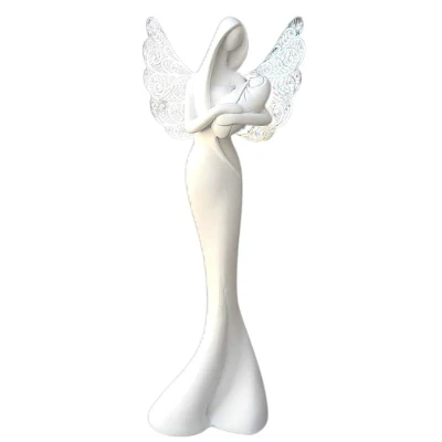Prodex anděl s děťátkem, kovová křídla, 30 cm, polyston
