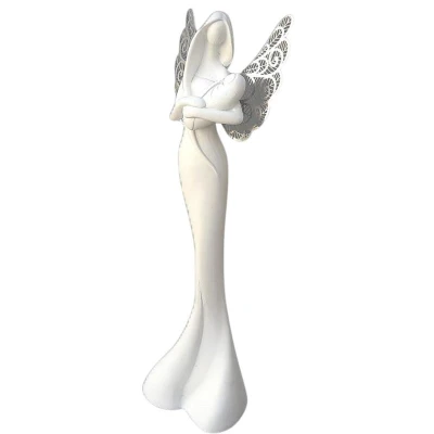 Prodex anděl s děťátkem, kovová křídla, 30 cm, polyston