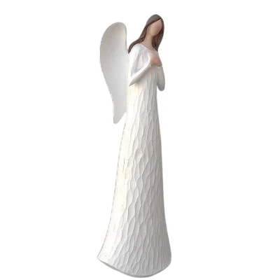 Prodex Anděl bílý s hnědými vlasy 15 cm polystonová dekorace