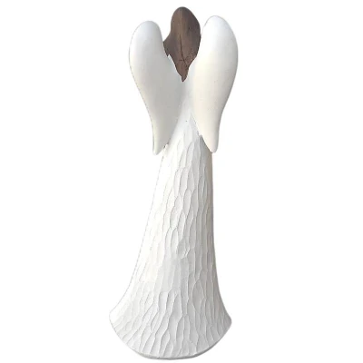 Prodex Anděl bílý s hnědými vlasy 15 cm polystonová dekorace