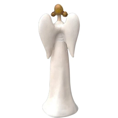 Prodex Anděl svítící s květinou krémový 18 cm polystone