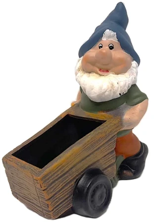 Prodex Trpaslík s vozíkem 25 x 23 cm keramický obal na květiny