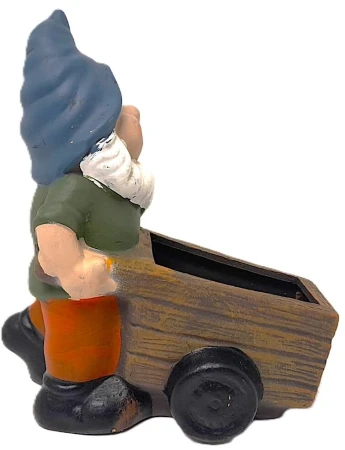 Prodex Trpaslík s vozíkem 25 x 23 cm keramický obal na květiny