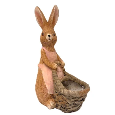 Prodex Zajíc v zástěře s nůší velký 46 x 26 cm, hnědý