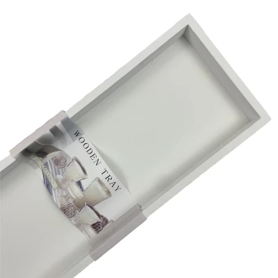 Prodex Tácek obdélníkový dřevěný bílý 40 x 14 cm