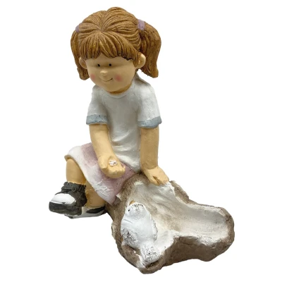 Prodex Holčička MG s pítkem 35 x 32 cm zahradní dekorace