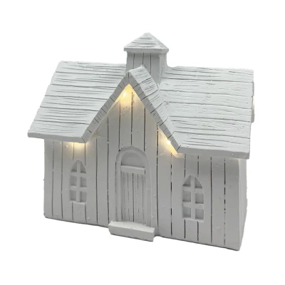 Prodex Domek s věžičkou bílý LED 15 x 14 cm