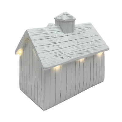 Prodex Domek s věžičkou bílý LED 15 x 14 cm