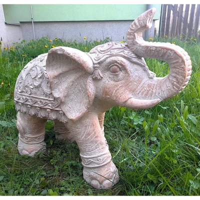 Prodex Slon zdobený maxi světle hnědo-šedý 53 x 43 cm