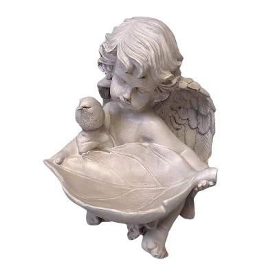 Prodex Anděl s listem a ptáčkem velký 25 x 21 cm