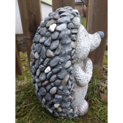 Prodex Ježek MG s kamínky šedo-hnědý 34 x 25 cm zahradní dekorace