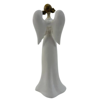 Prodex svítící anděl s květinou krémový 26 cm polystonový