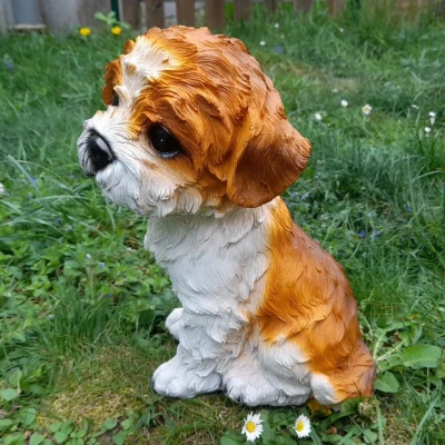 Prodex Pes shih-tzu sedící velký 30 x 21 cm polystonová dekorace