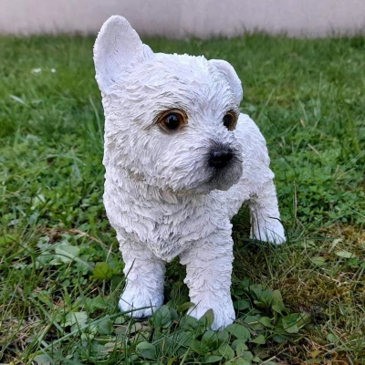 Prodex Westík bílá 22 x 20 cm polystonová soška psa