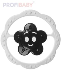 Profibaby Baby chrastítko kruh hvězdička kytička černobílé pro miminko