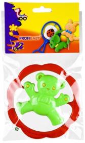 PROFIBABY Baby kruh medvěd / zajíc 12cm chrastítko 2 druhy pro miminko