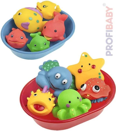 PROFIBABY Baby set vanička + 5 mořských zvířátek do vody 3 druhy pro miminko PROFIBABY Baby set vanička + 5 mořských zvířátek do vody 3 druhy pro miminko