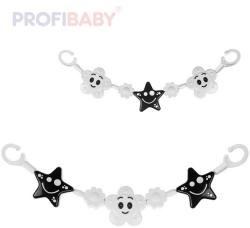 Profibaby Baby zábrana na kočárek černobílý řetěz pro miminko