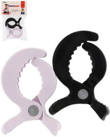 Profibaby Klipy na kočárek černý + bílý set 2ks plast v sáčku