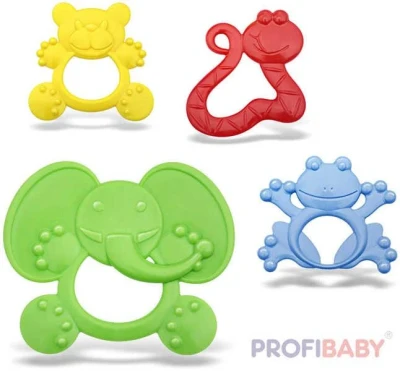 Profibaby Kousátko pro miminko zvířátko 4 druhy mix barev Profibaby Kousátko pro miminko zvířátko 4 druhy mix barev