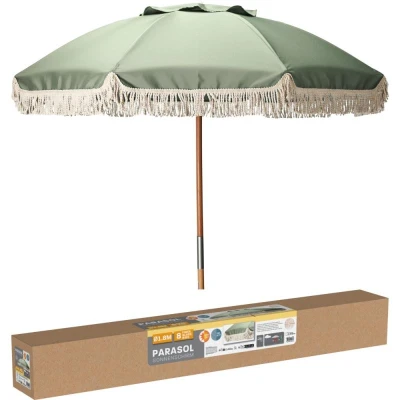 Progarden Dřevěný slunečník 180 cm zelená