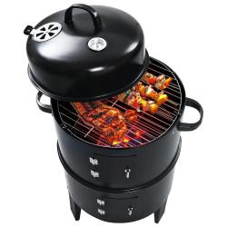 Progarden Gril zahradní s udírnou 40 x 78 cm černá