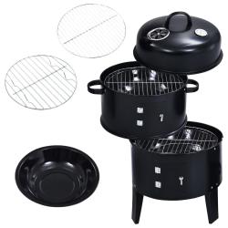 Progarden Gril zahradní s udírnou 40 x 78 cm černá