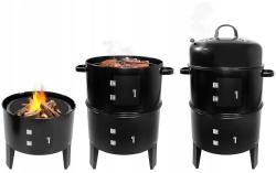 Progarden Gril zahradní s udírnou 40 x 78 cm černá