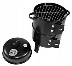 Progarden Gril zahradní s udírnou 40 x 78 cm černá