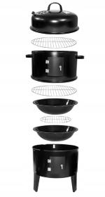 Progarden Gril zahradní s udírnou 40 x 78 cm černá