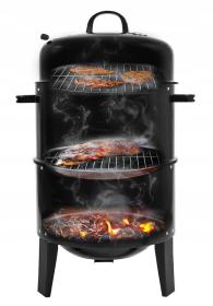 Progarden Gril zahradní s udírnou 40 x 78 cm černá